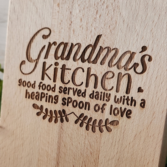 Laser Engraved Decorative Cutting Board - Grandma's Kitchen #GrandmaGift - Picture 5 of 7